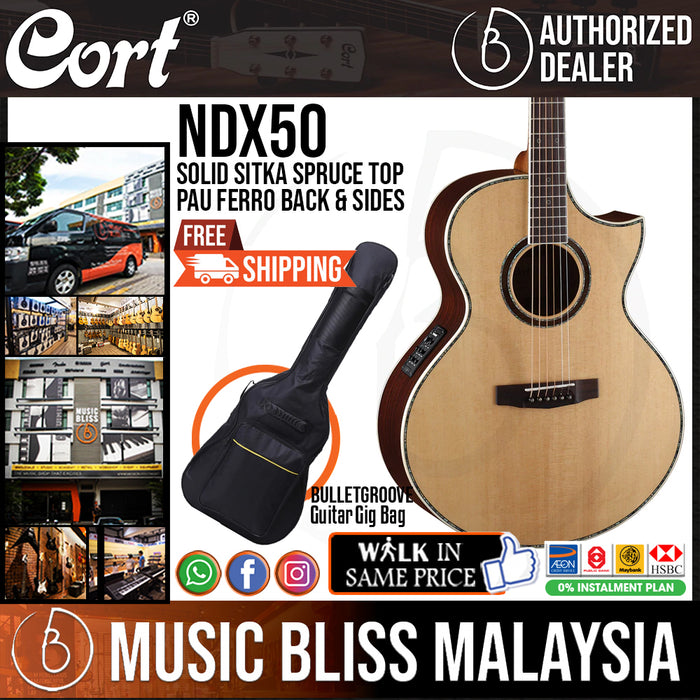 Cort NDX50 Acoustic Guitar with Bag - Natural - Music Bliss Malaysia