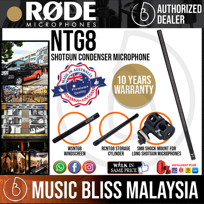 Rode NTG8 Shotgun Condenser Microphone (NTG-8) 10 Years Warranty [Made in Australia] *Everyday Low Prices Promotion* - Music Bliss Malaysia