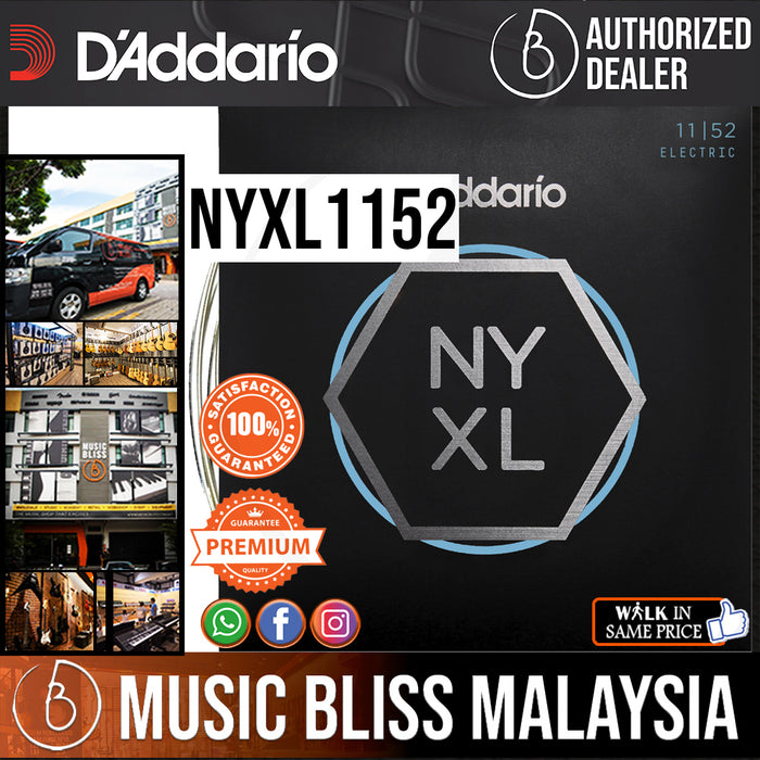 D'Addario NYXL1152 Nickel Wound Electric Strings -.011-.052 Medium Top/Heavy Bottom - Music Bliss Malaysia