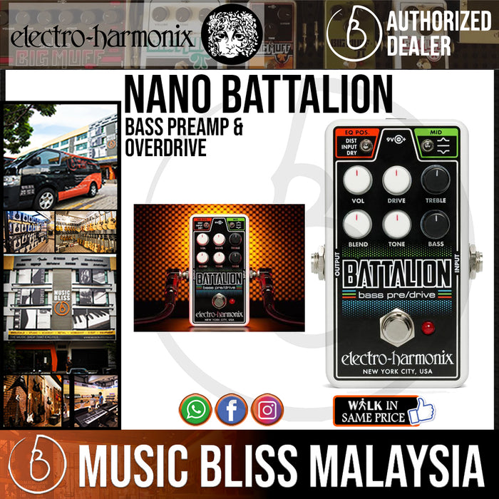 Electro Harmonix Nano Battalion Bass Preamp & Overdrive (Electro-Harmonix / EHX) *Crazy Sales Promotion* - Music Bliss Malaysia