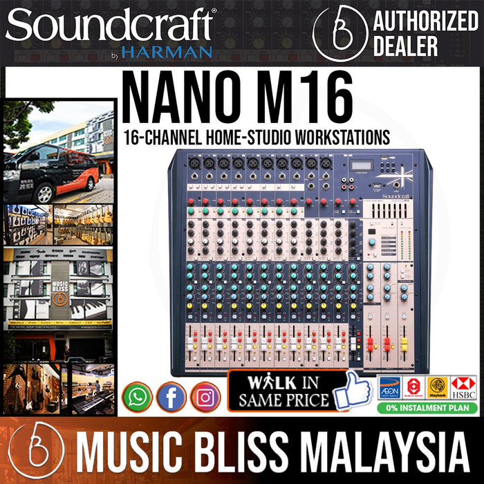 Soundcraft Nano M16 16-Channel USB Mixer - Music Bliss Malaysia
