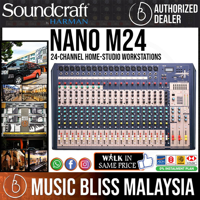 Soundcraft Nano M24 24-Channel USB Mixer - Music Bliss Malaysia