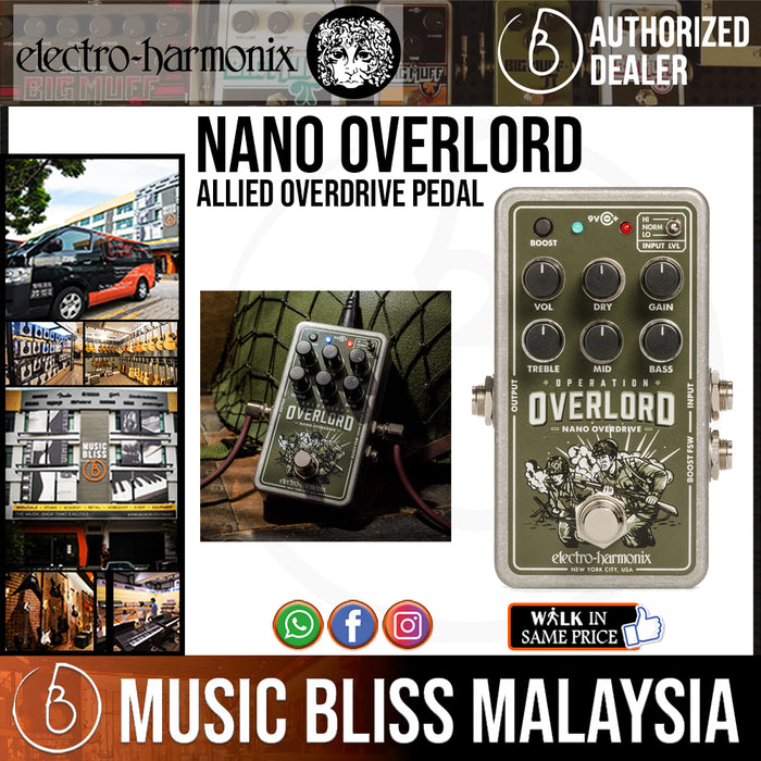 Electro-Harmonix Nano Operation Overlord Allied Overdrive Pedal (Electro-Harmonix / EHX) - Music Bliss Malaysia
