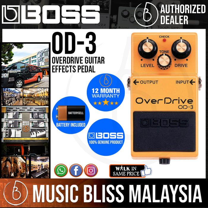 Boss OD-3 Overdrive Guitar Effects Pedal (OD3) - Music Bliss Malaysia