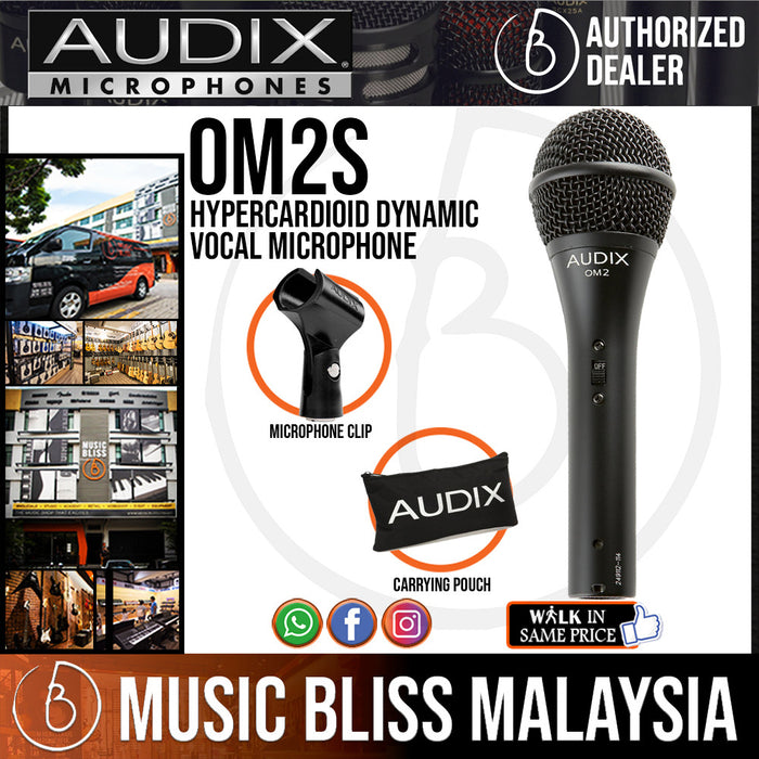 Audix OM2s Hypercardioid Dynamic Vocal Microphone (OM-2s) - Music Bliss Malaysia