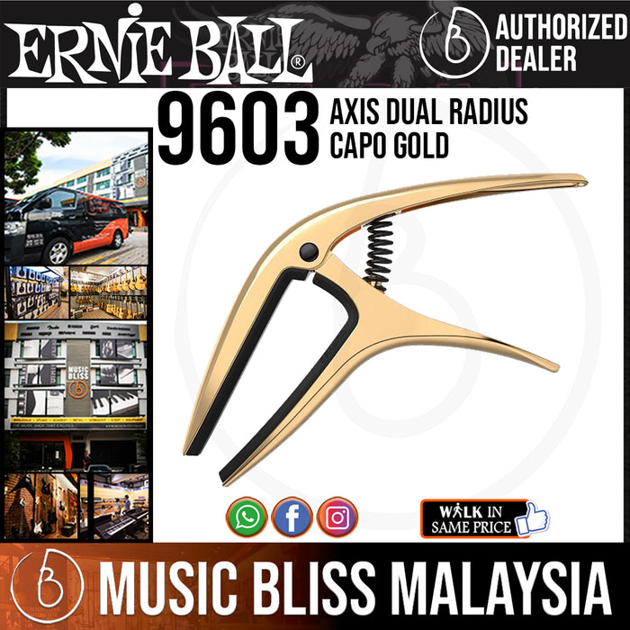 Ernie Ball 9603 Axis Dual Radius Capo Gold (P09603) - Music Bliss Malaysia