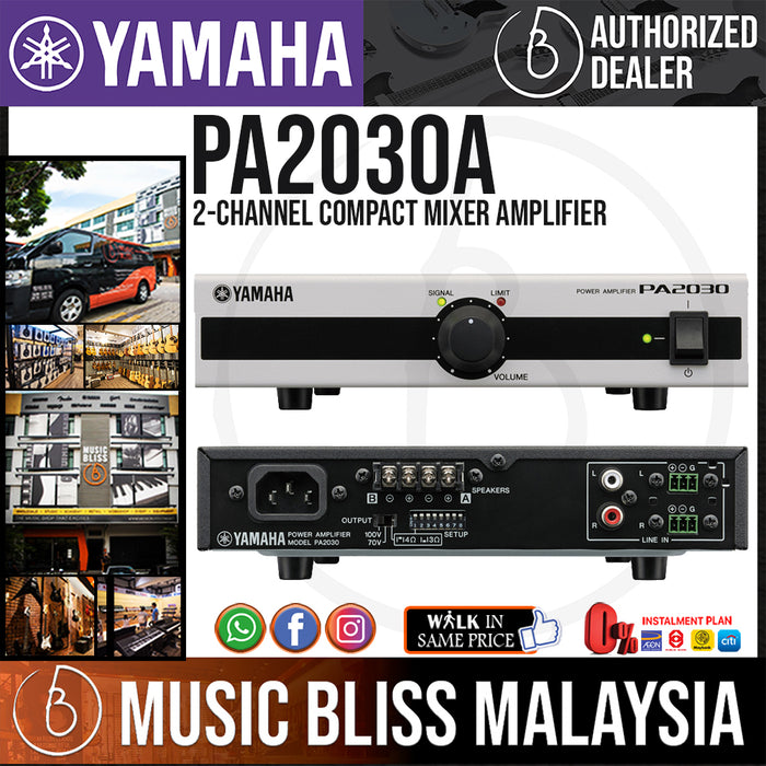 Yamaha PA2030A 2-Channel Compact Mixer Amplifier (PA-2030A) - Music Bliss Malaysia