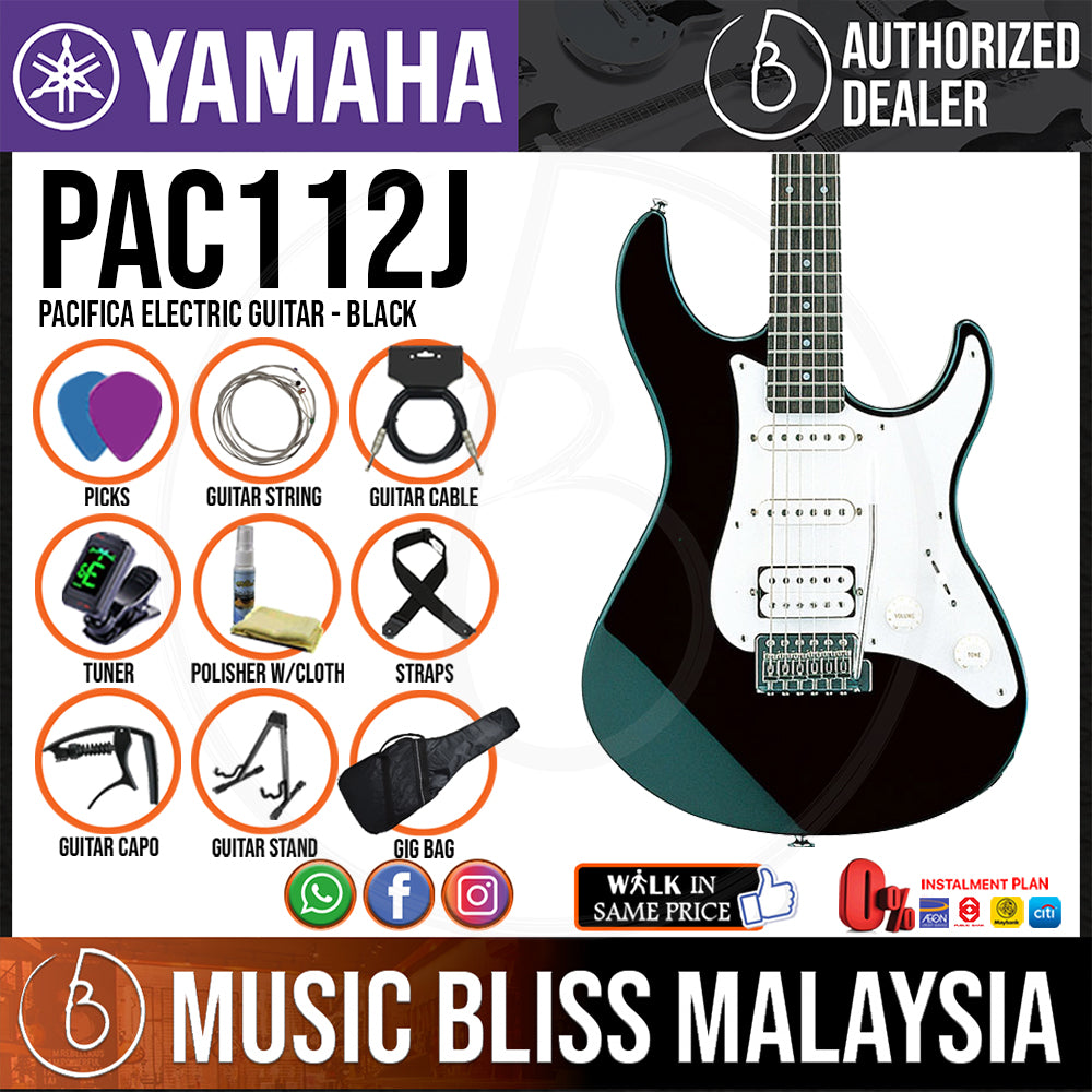 Yamaha PAC112J Pacifica Electric Guitar Black Music Bliss Malaysia