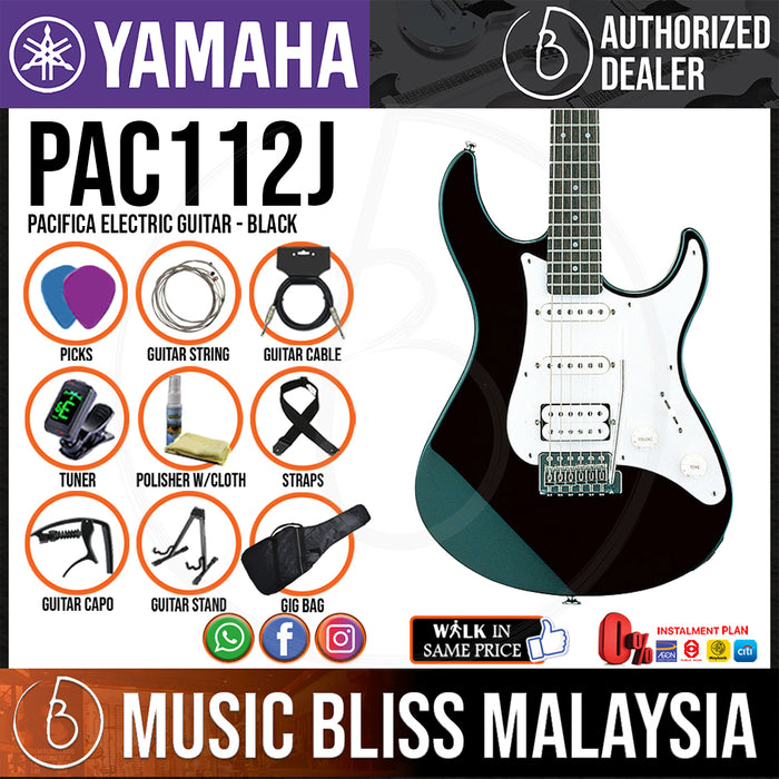Yamaha PAC112J Pacifica Electric Guitar - Black (PAC 112J/PAC-112J) - Music Bliss Malaysia