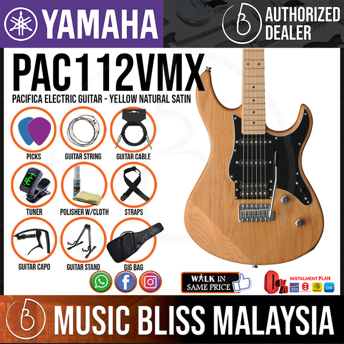 Yamaha PAC112VMX Pacifica Electric Guitar - Yellow Natural Satin (PAC 112VMX/PAC-112VMX) - Music Bliss Malaysia