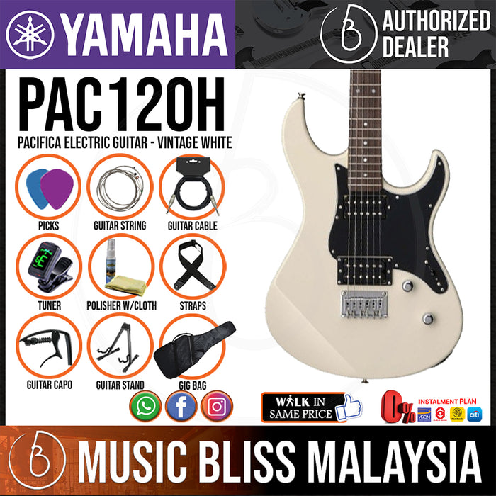 Yamaha PAC120H Pacifica Electric Guitar - Vintage White (PAC 120H/PAC-120H) - Music Bliss Malaysia