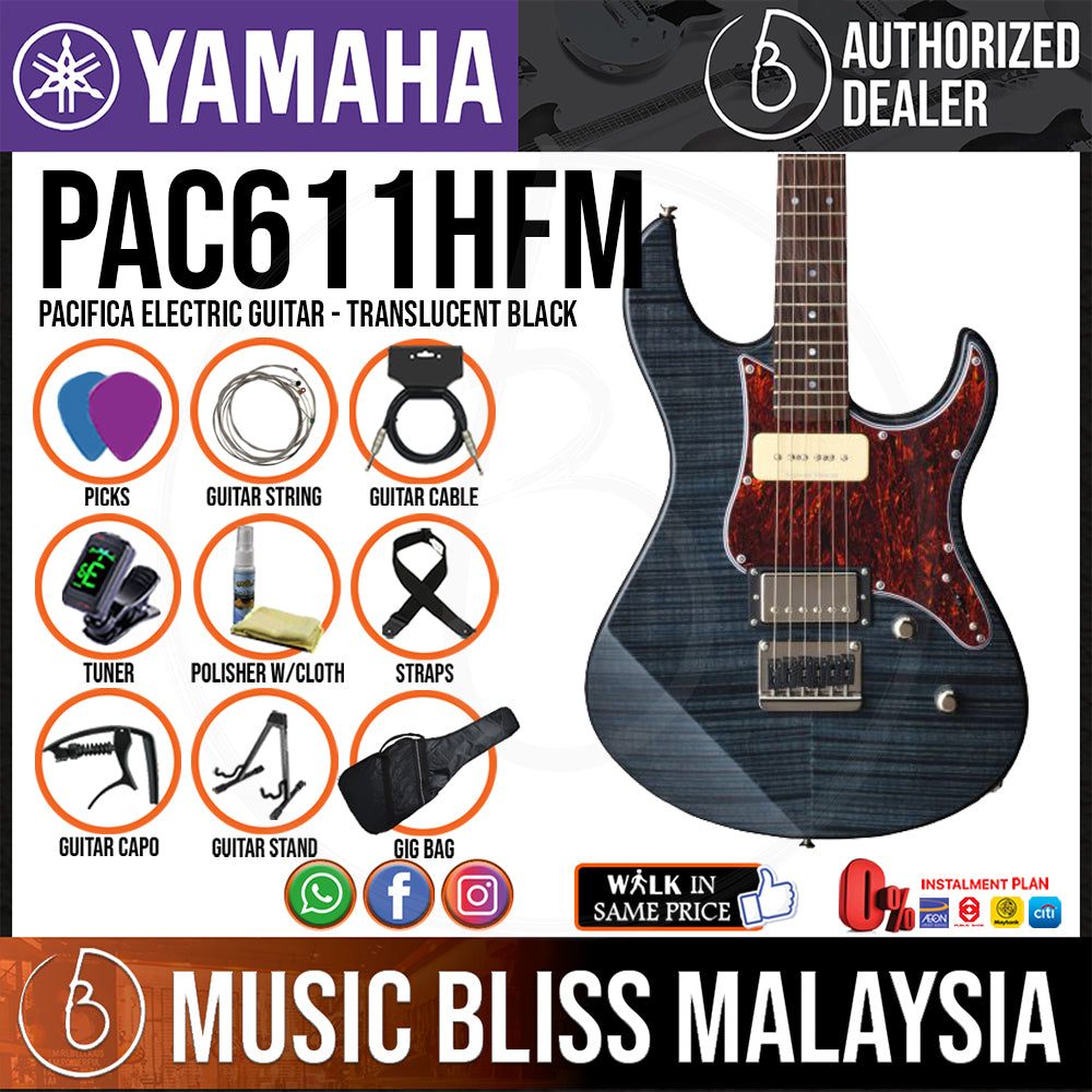 Yamaha PAC611HFM Pacifica Electric Guitar - Translucent Black (PAC 