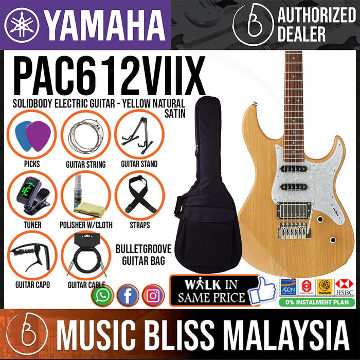 Yamaha Pacifica PAC612VIIX Electric Guitar - Yellow Natural Satin - Music Bliss Malaysia