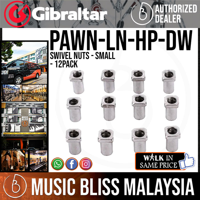 Gibraltar Swivel Nuts - Small - 12-pack of Metal Swivel Nuts - 7/32" Diameter - Music Bliss Malaysia