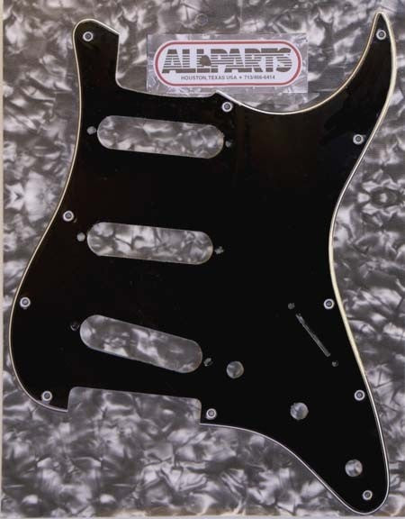 ALLPARTS PG-0552-033 11 Hole Black Pickguard for Stratocaster® (PG0552033) - Music Bliss Malaysia