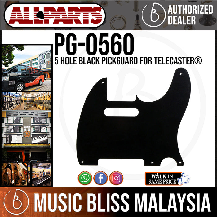 ALLPARTS PG-0560-023 5 Hole Black Pickguard for Telecaster® (PG0560023) - Music Bliss Malaysia