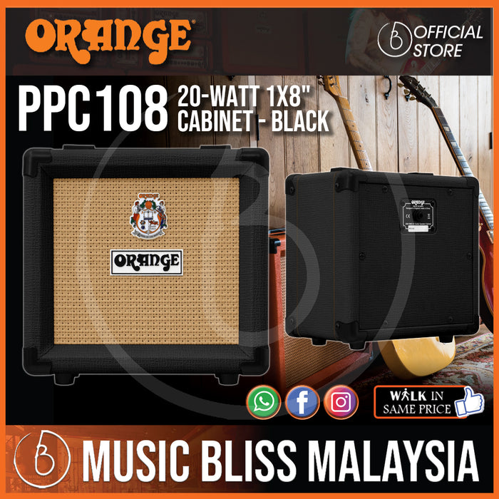 Orange PPC108 20-watt 1x8 Speaker Cabinet - Black - Music Bliss Malaysia
