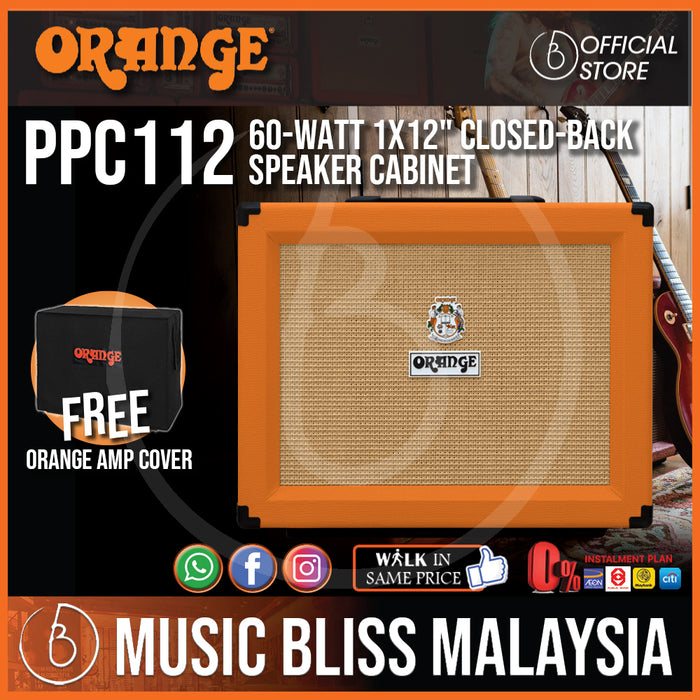 Orange PPC112 60-watt 1x12 Celestion V30 Speaker Cabinet w/ Free Cover - Music Bliss Malaysia
