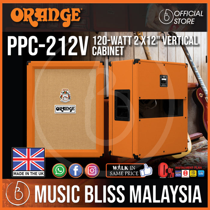 Orange PPC212 V 120-watt 2x12" Vertical Cabinet - Orange (Made in UK) - Music Bliss Malaysia
