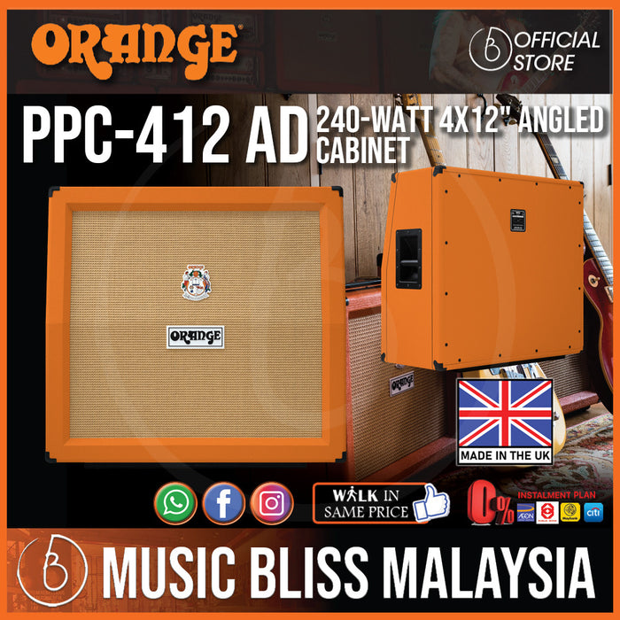 Orange PPC412 - 240-watt 4x12" Angled Cabinet (Made in UK) - Music Bliss Malaysia