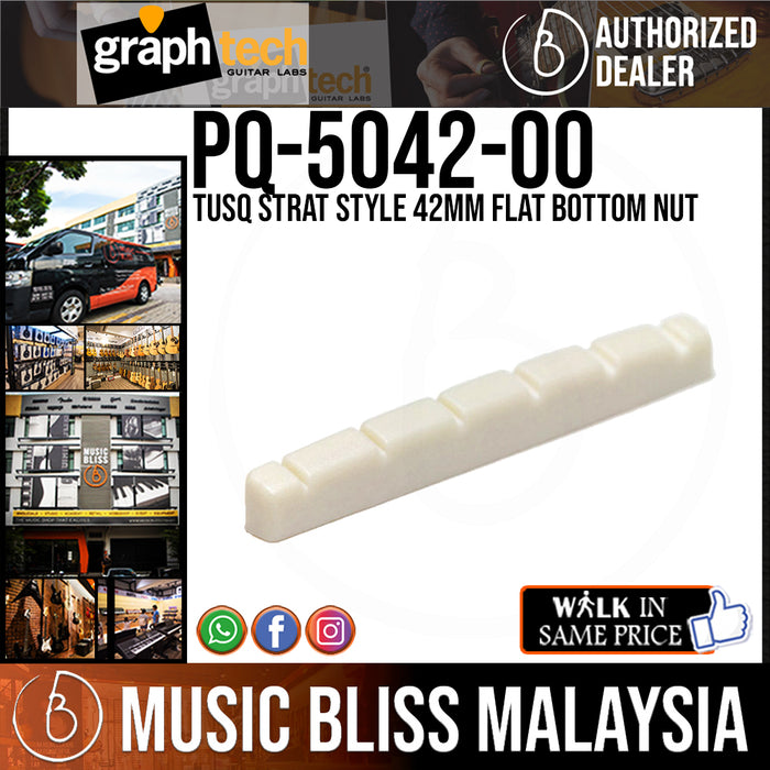 Graph Tech PQ-5042-00 TUSQ Strat Style 42mm Flat Bottom Nut (PQ504200) - Music Bliss Malaysia