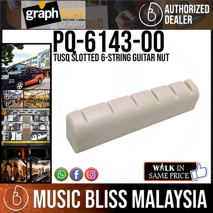 Graph Tech PQ-6143-00 TUSQ Slotted 6-string Guitar Nut (PQ614300) - Music Bliss Malaysia