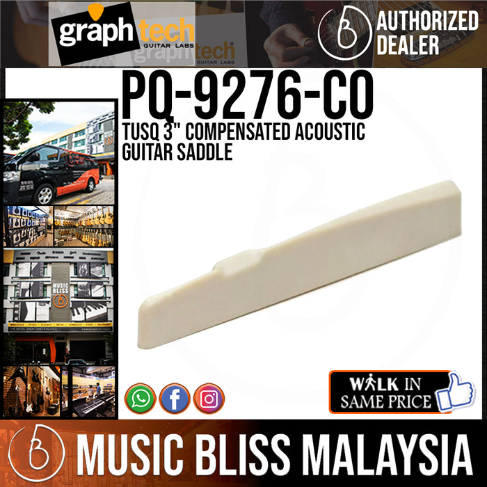Graph Tech PQ-9276-C0 TUSQ 3" Compensated Acoustic Guitar Saddle (PQ9276C0) - Music Bliss Malaysia