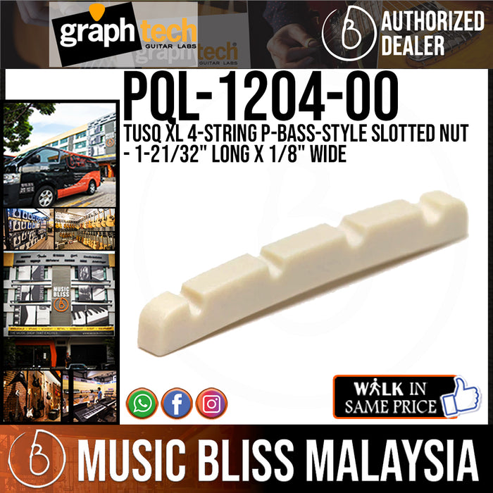 Graph Tech PQL-1204-00 TUSQ XL 4-String P-Bass-style Slotted Nut - 1-21/32" Long x 1/8" Wide (PQL120400) - Music Bliss Malaysia