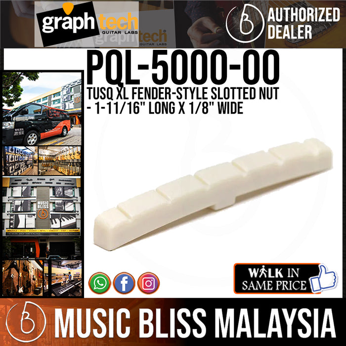 Graph Tech PQL-5000-00 TUSQ XL Fender-style Slotted Nut - 1-11/16" Long x 1/8" Wide (PQL500000) - Music Bliss Malaysia