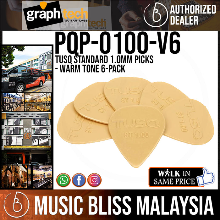 Graph Tech PQP-0100-V6 TUSQ Standard 1.0mm Picks - Warm Tone 6-pack (PQP0100V6) - Music Bliss Malaysia