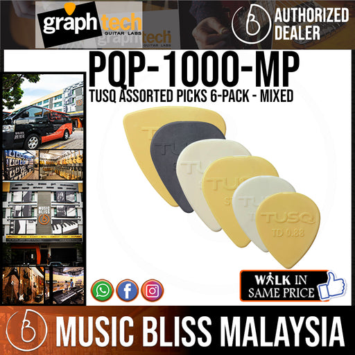 Graph Tech PQP-1000-MP TUSQ Assorted Picks 6-pack - Mixed (PQP1000MP) - Music Bliss Malaysia