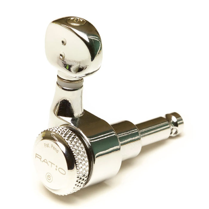 Graph Tech PRL-8731-C0 Ratio 6 In-Line Electric Guitar Locking Machine Heads - Classic Style / Chrome Finish (PRL8731C0) - Music Bliss Malaysia