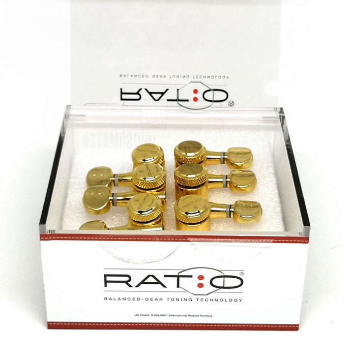 Graph Tech PRL-8731-G0 Ratio Electric 6-In-Line Locking Tuned Machine Heads - Classic Style / Gold Finish (PRL8731G0) - Music Bliss Malaysia