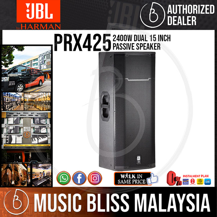 JBL PRX425 2400W Dual 15 inch Passive Speaker (PRX-425/PRX 425) - Music Bliss Malaysia