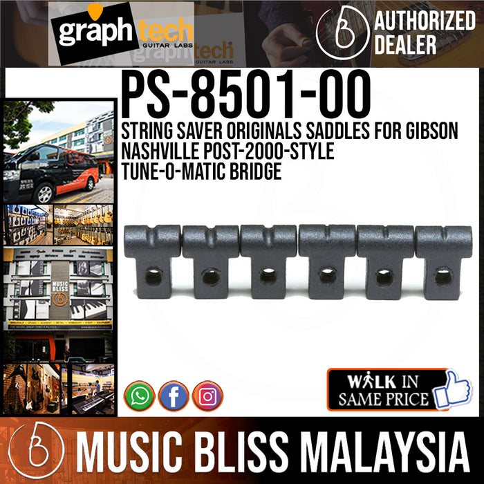 Graph Tech PS-8501-00 String Saver Originals Saddles for Gibson Nashville Post-2000-Style Tune-o-matic Bridge (PS850100) - Music Bliss Malaysia