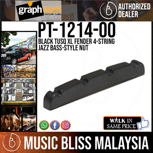 Graph Tech PT-1214-00 Black TUSQ XL Fender 4-string Jazz Bass-Style Nut (PT121400) - Music Bliss Malaysia