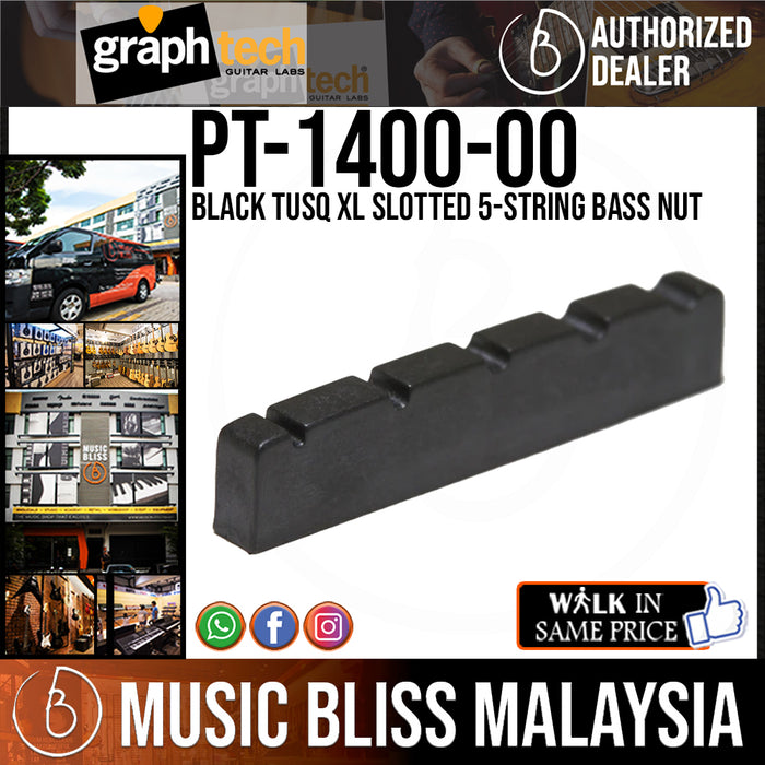 Graph Tech PT-1400-00 Black TUSQ XL Slotted 5-string Bass Nut (PT140000) - Music Bliss Malaysia