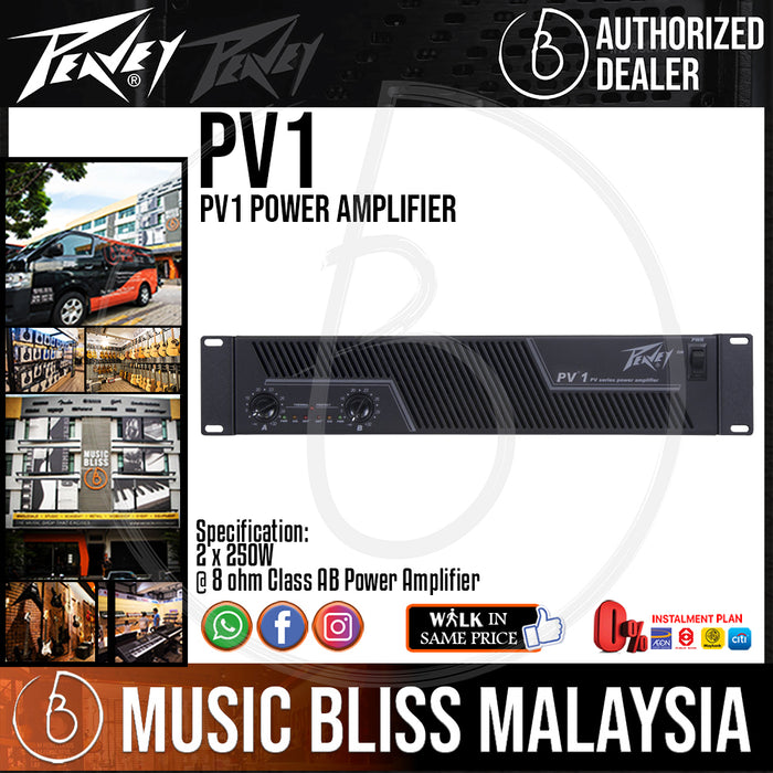 Peavey PV 1 Power Amplifier (PV1) 2x250 Watts - Music Bliss Malaysia