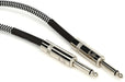 D'Addario PW-BG-10BG Braided Straight to Straight Instrument Cable - 10 foot Grey - Music Bliss Malaysia