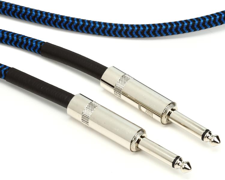 D'Addario PW-BG-15BU Braided Instrument Cable - 15 feet Blue - Music Bliss Malaysia