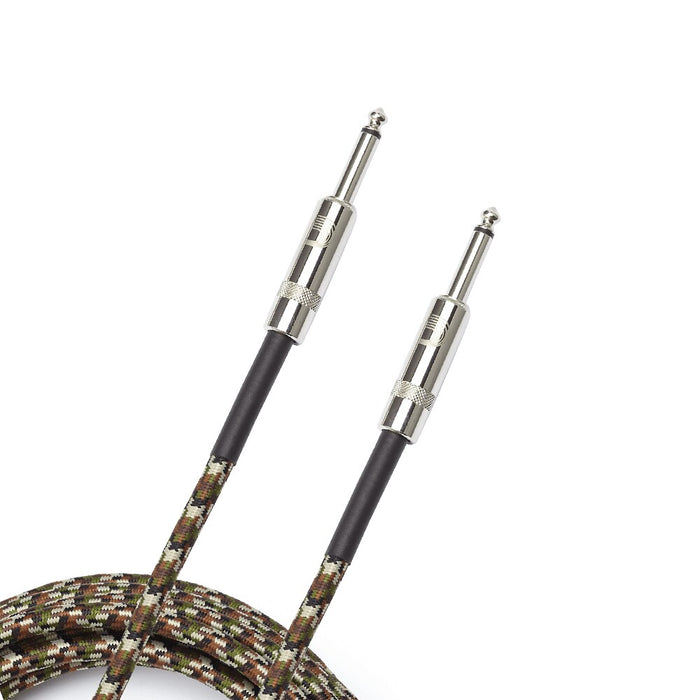 D'Addario PW-BG-20CF Braided Instrument Cable - 20 feet Camouflage - Music Bliss Malaysia