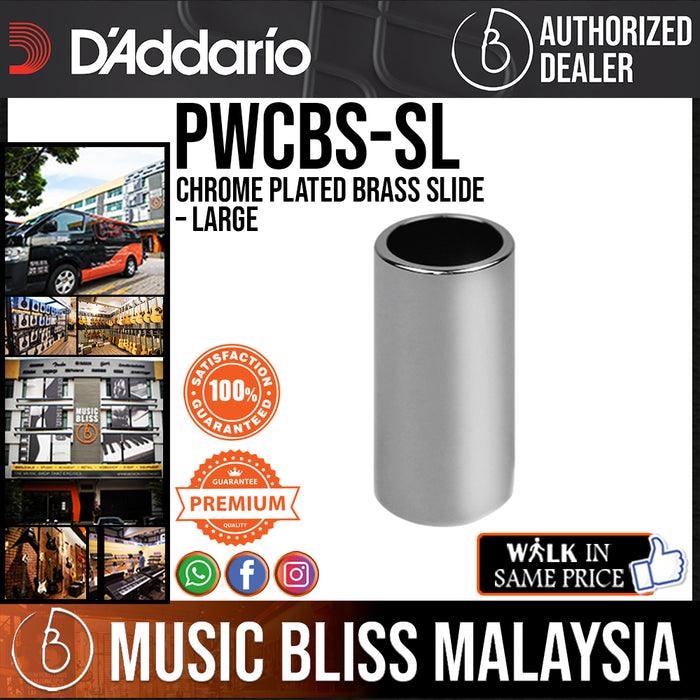 D'Addario PWCBS-SL Chrome Plated Brass Slide – Large - Music Bliss Malaysia