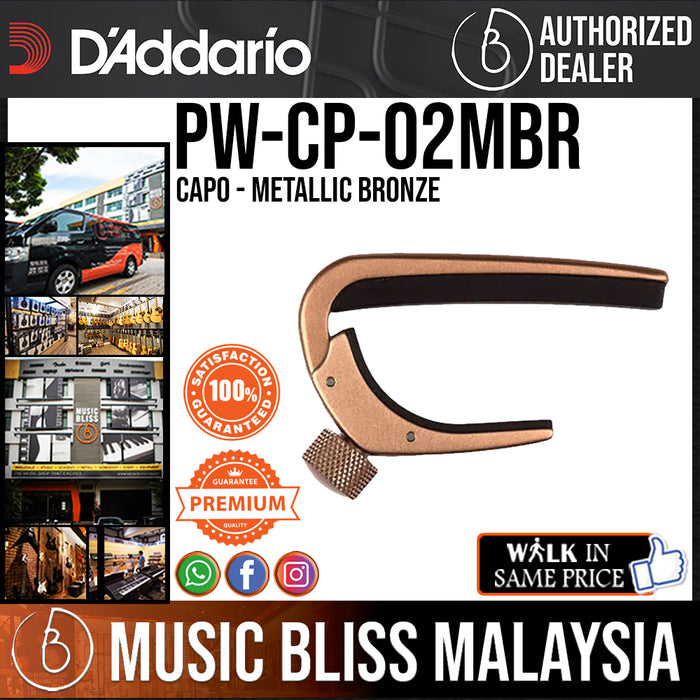 D'Addario PW-CP-02MBR Capo - Metallic Bronze - Music Bliss Malaysia