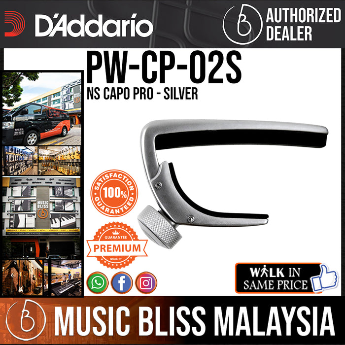 D'Addario PW-CP-02S NS Capo Pro - Silver - Music Bliss Malaysia