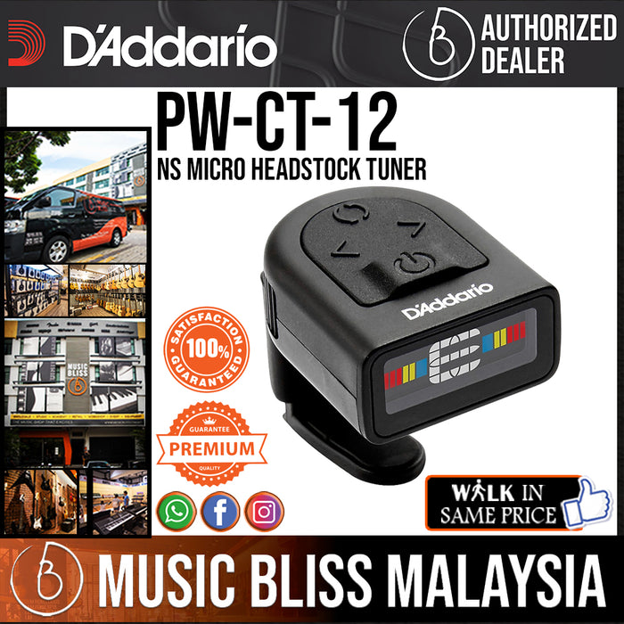 D'Addario PW-CT-12 NS Micro Headstock Tuner - Music Bliss Malaysia