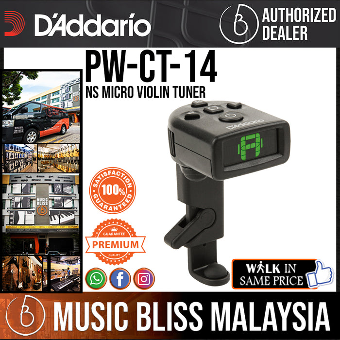 D'Addario PW-CT-14 NS Micro Violin Tuner - Music Bliss Malaysia