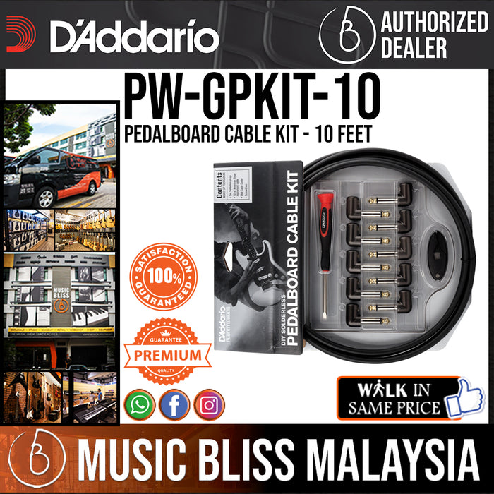 D'Addario PW-GPKIT-10 Pedalboard Cable Kit, 10 feet - Music Bliss Malaysia