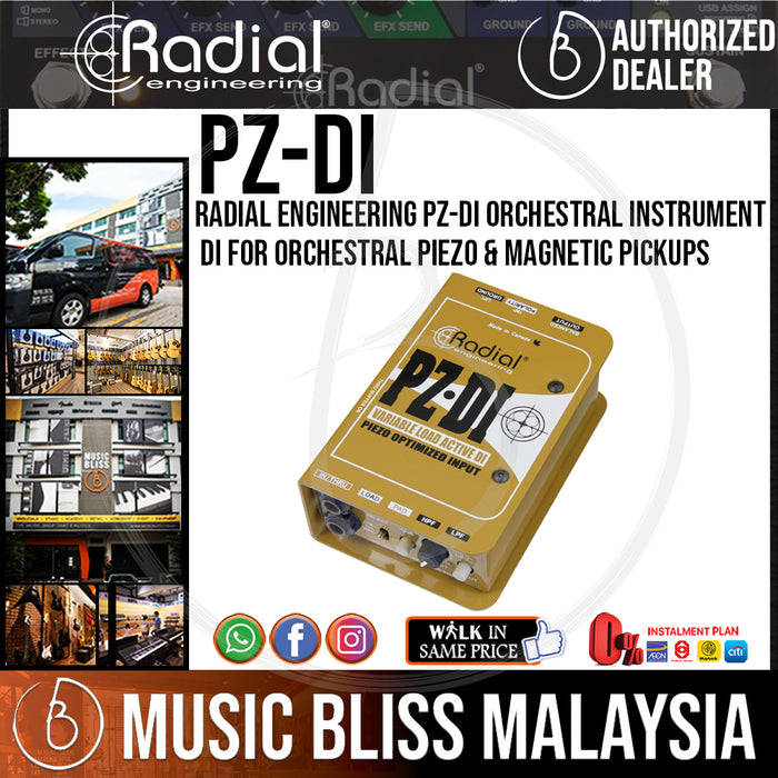 Radial Engineering PZ-DI Orchestral Instrument DI For Orchestral Piezo & Magnetic Pickups (PZ DI / PZDI) *RMCO Promotion* - Music Bliss Malaysia