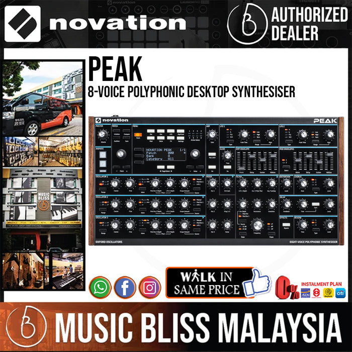 Novation Peak Eight-voice Polyphonic Desktop Synthesiser - Music Bliss Malaysia