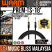 Warm Audio Premier Gold Straight to Straight Instrument Cable - 18-foot (Prem-TS-18') - Music Bliss Malaysia